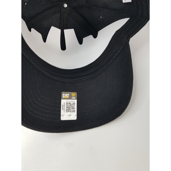 Caterpillar CAT Equipment Black White Adjustable Strapback Baseball Cap Hat - Picture 5 of 8
